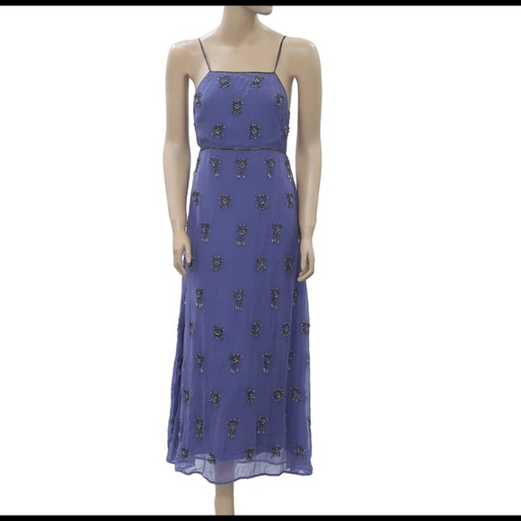 Free People Beaded Open Back Maxi Dress Size 0 XS - Picture 5 of 10